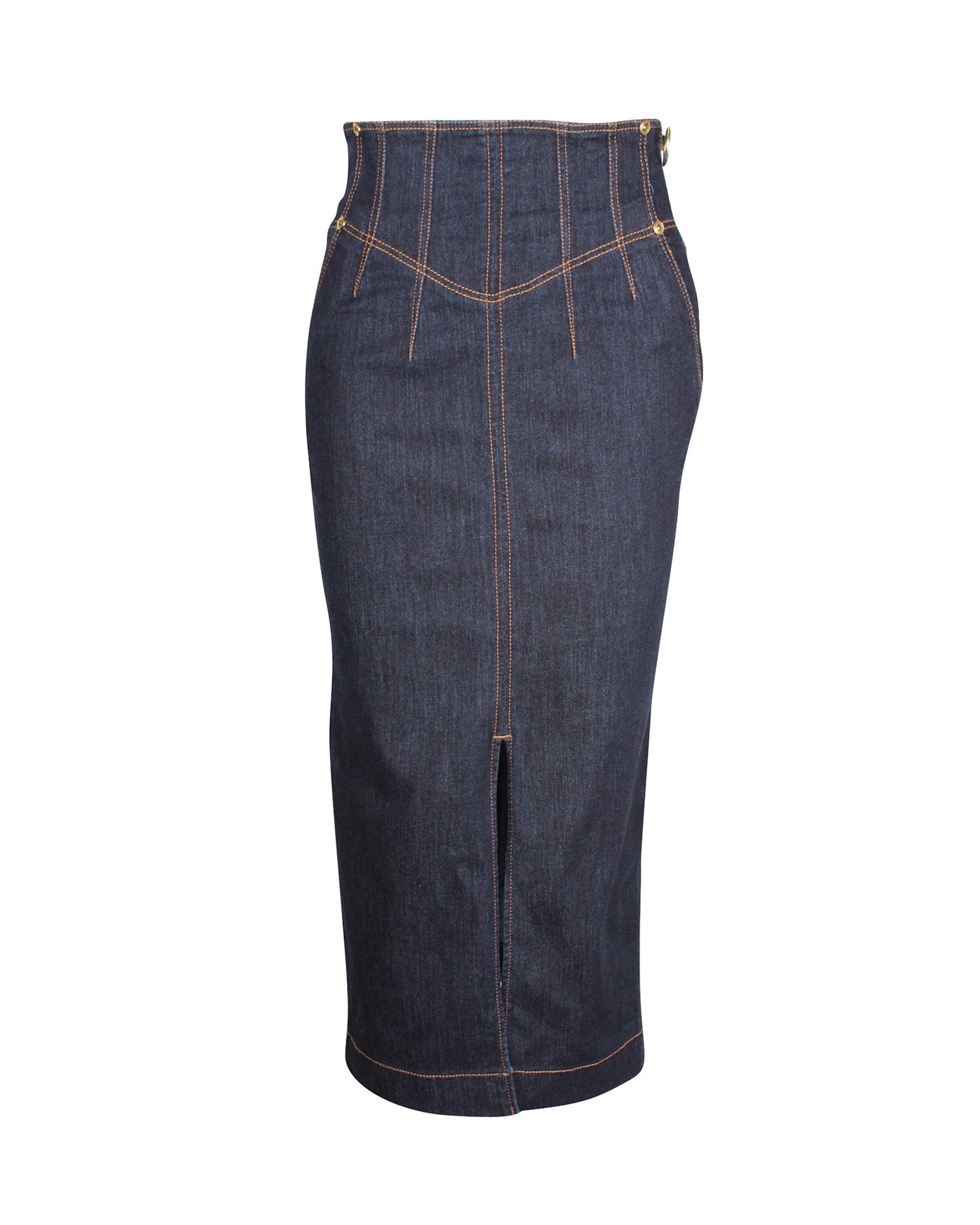 Versace Jeans Couture Midirock aus blauer Baumwolle