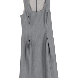 Hugo Boss ärmelloses Schichtkleid aus grauer Wolle