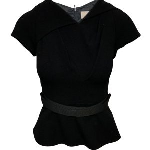 Peter Pilotto Peplum Top in schwarze Wolle 7766525050940