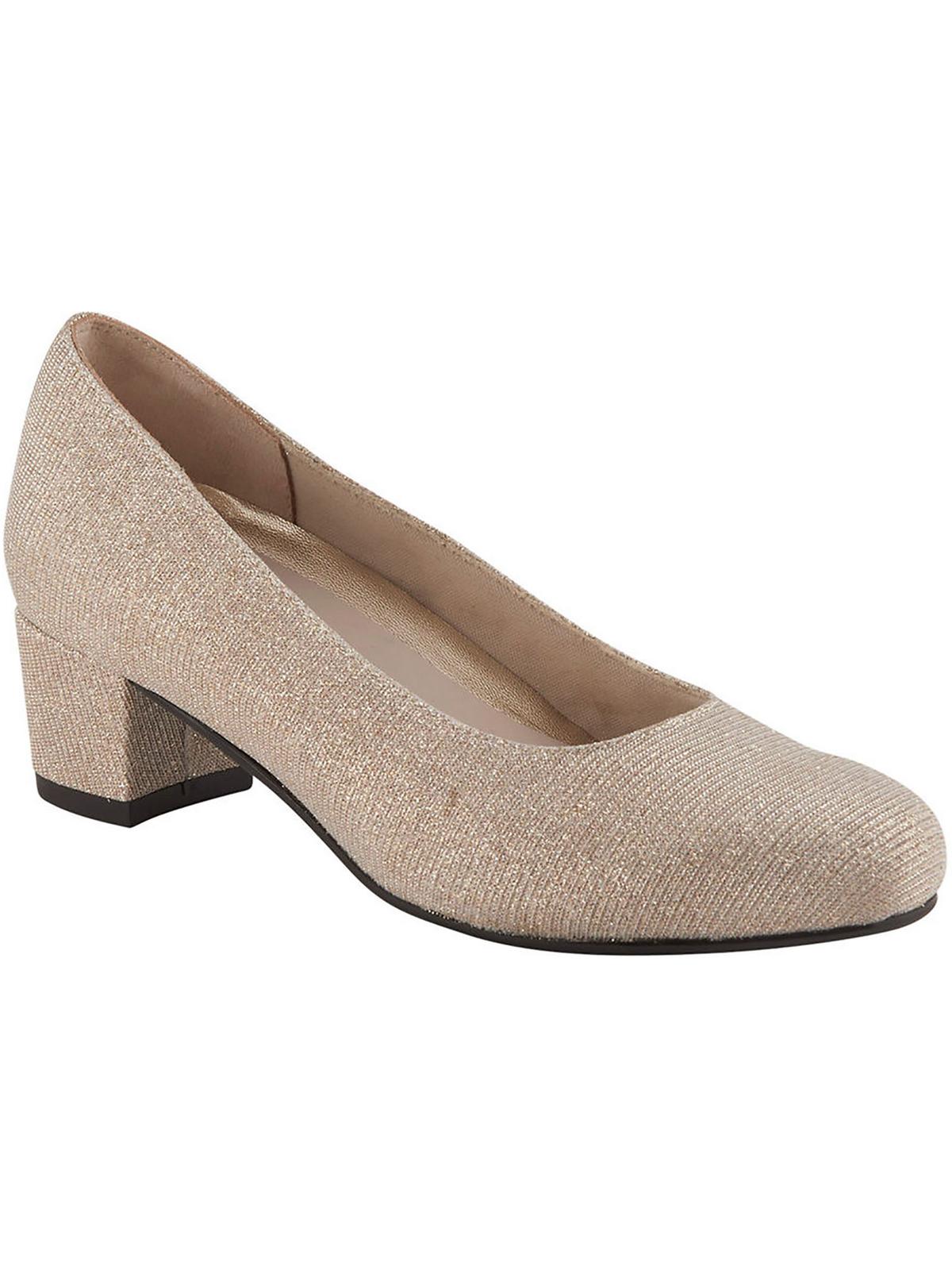 Damen Slip auf Runde Zehe Kitten Absatzschuhe
