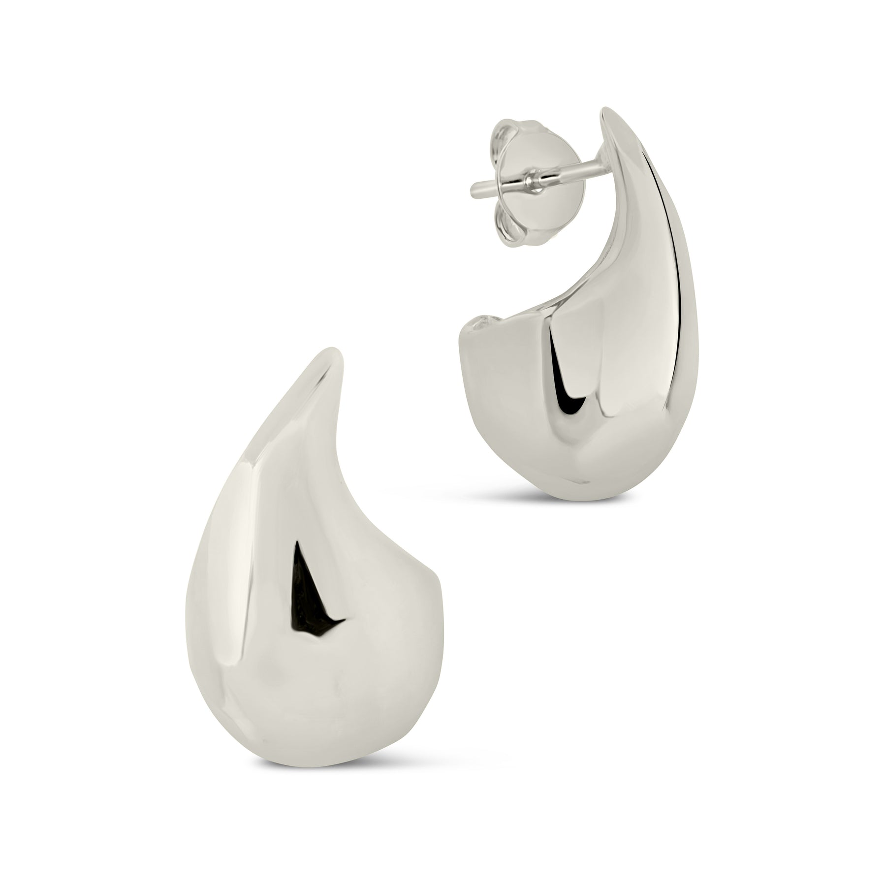 Polierte Teardrop Dome Ohrstecker