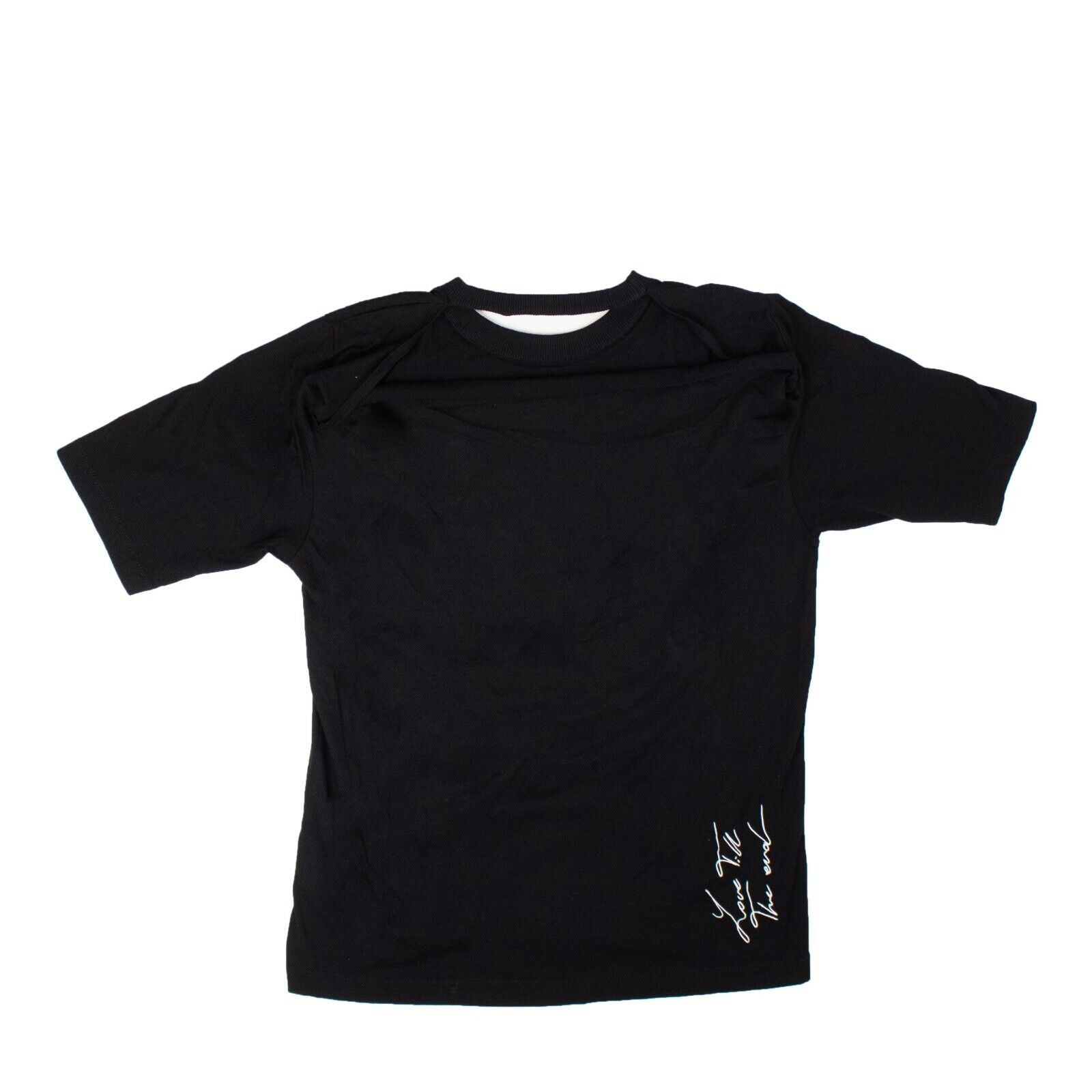 Marcelo Burlon Kurzarm-T-Shirt mit zerrissenem Kragen – Schwarz