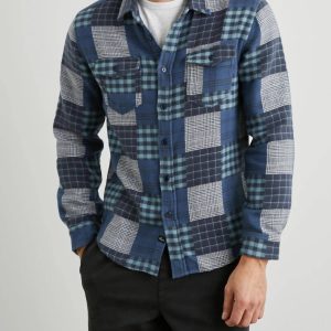Banton Button Down Hemd in blauem Patchwork