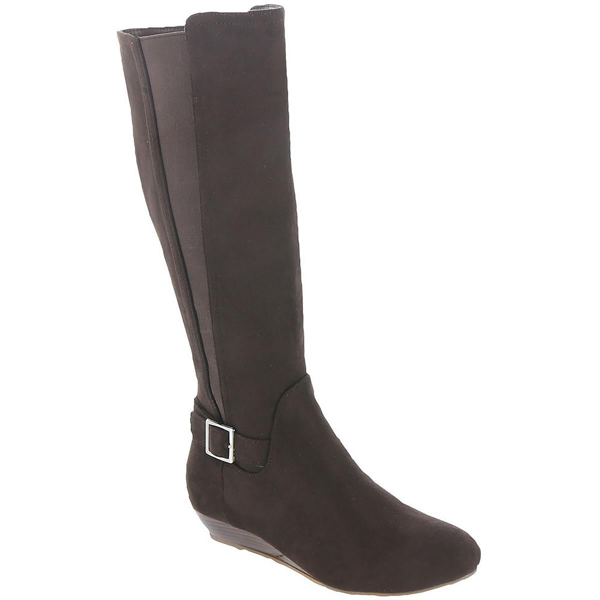 Cara Imitat Wildleder Pull On Kniehohe Stiefel
