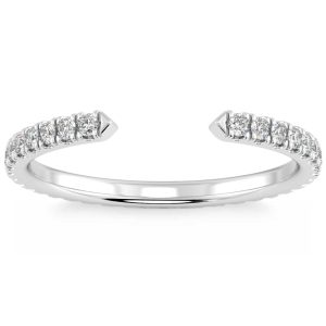 1/2 ct Pave Diamant offenen Ehering 14k Gold stapelbar Band Lab gewachsen