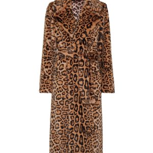 Eco Mink Mantel lang Leopard 7676748431420
