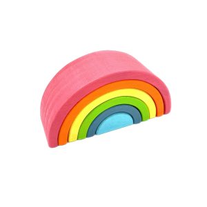 6 Stück kleine Regenbogen Stapeln Blöcke in Pastell / Macaron Farben