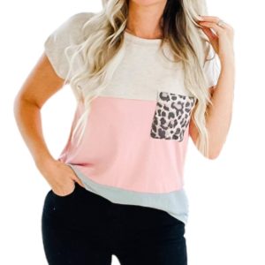 Colorblock Leopard Abschlag in weiß/rosa/blau 7766622830652