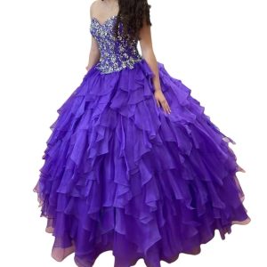 Kleid aus schulter quinceañera in lila 7766600220732