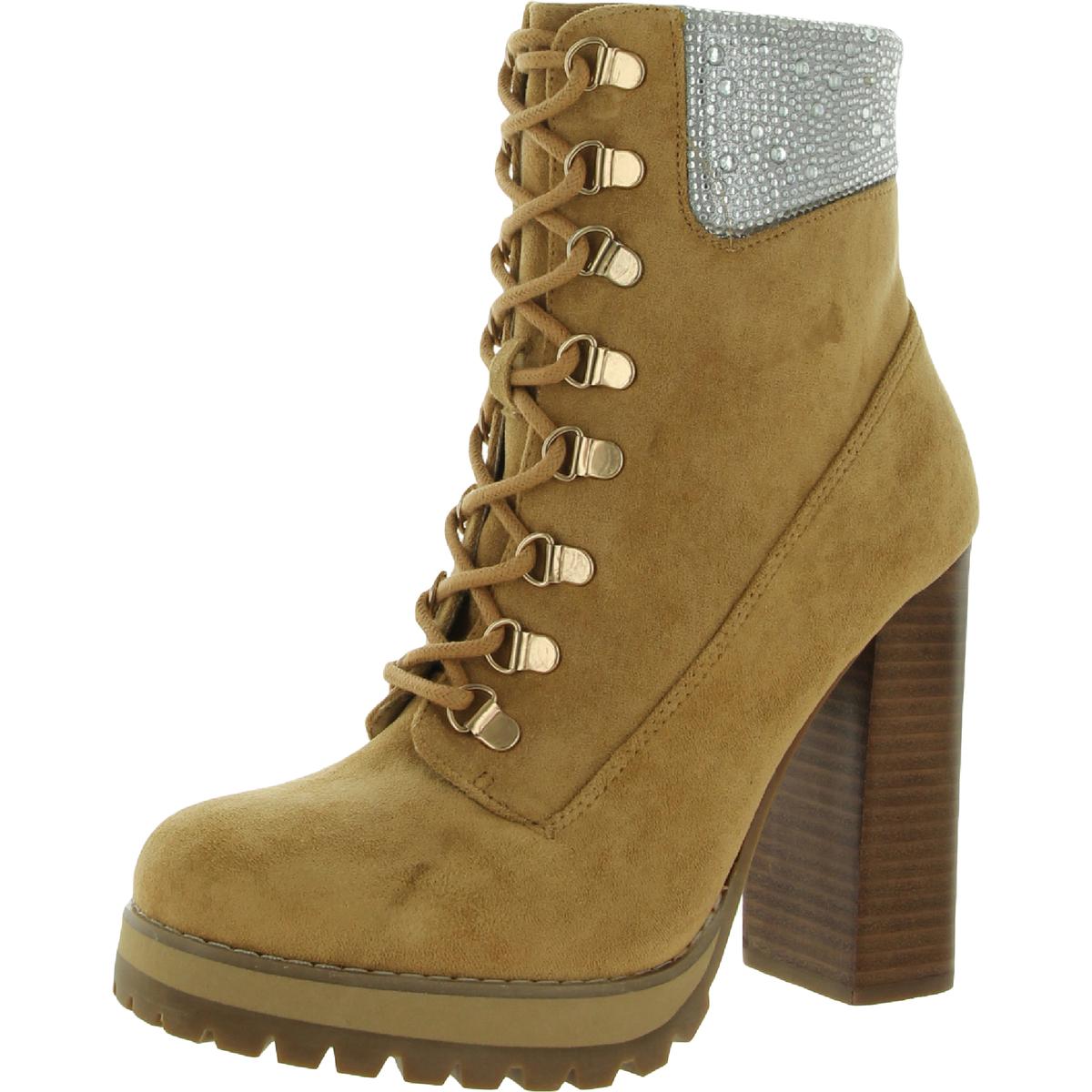 Train-R Imitat Wildleder Strass Combat & Schnürstiefel
