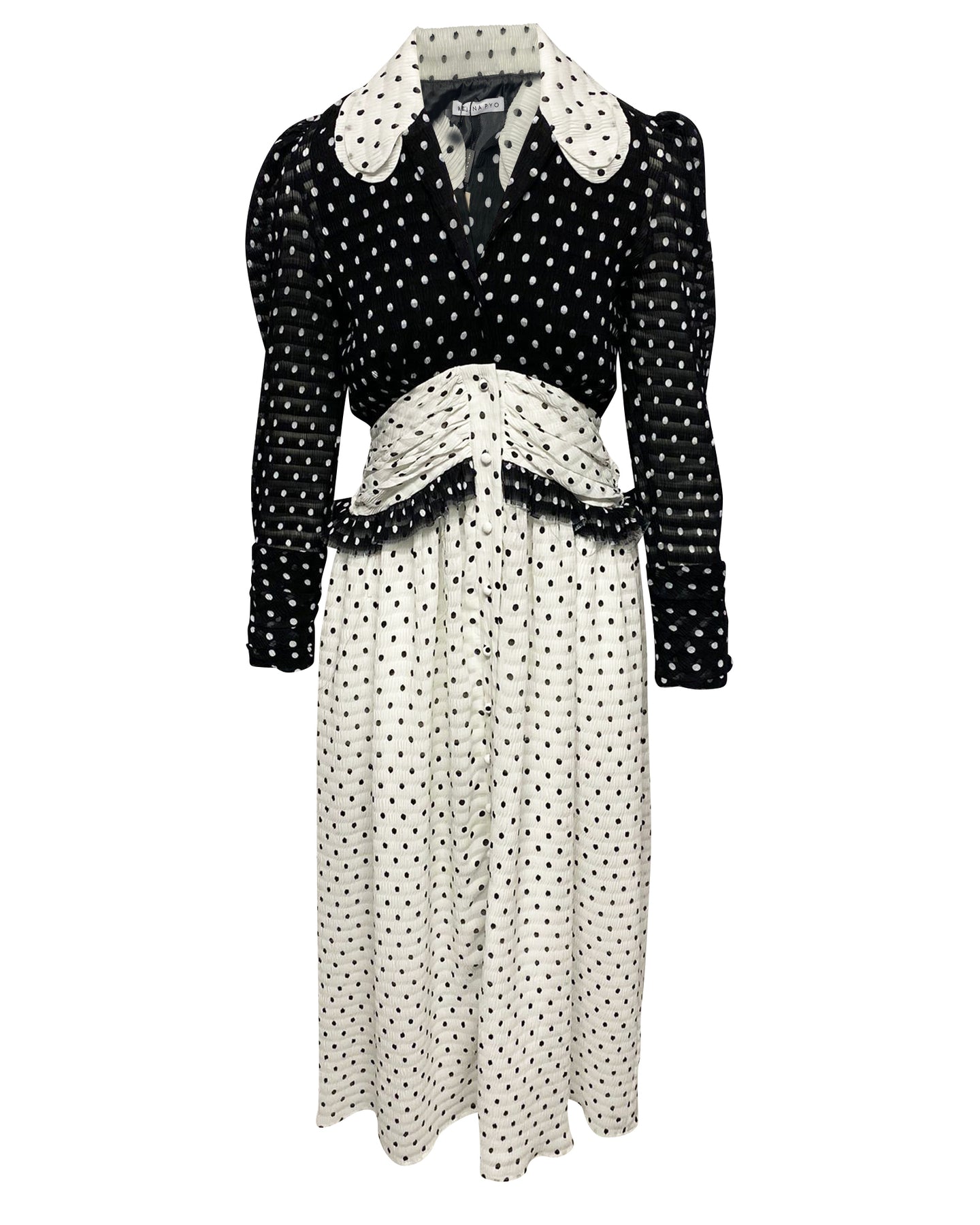 Rejina Pyo Yvette Kleid aus schwarzem Polyester