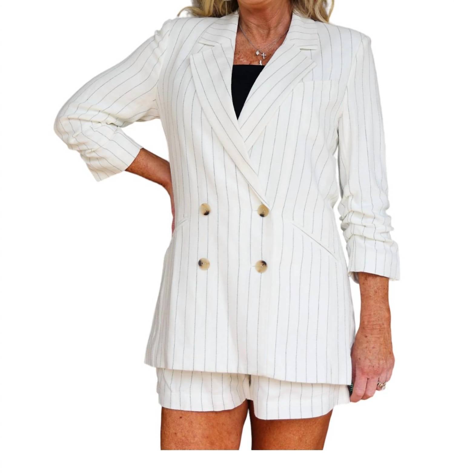 Tickets für Paradise Stripe Riviera Blazer in Weiß