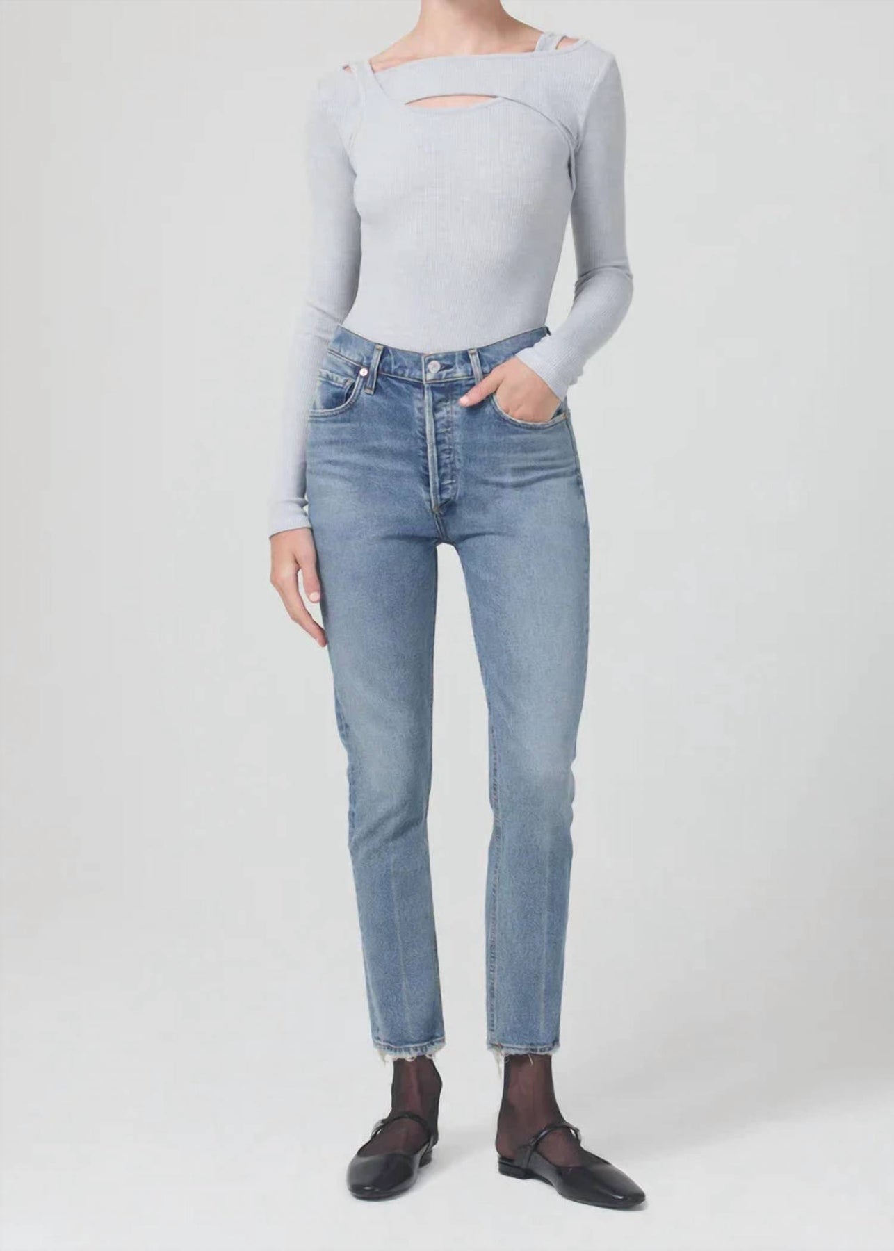 Jolene hoher Bund Jeans mit geradem Schnitt