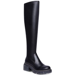 Rosaliaa Kunstleder chunky kniehohe Stiefel