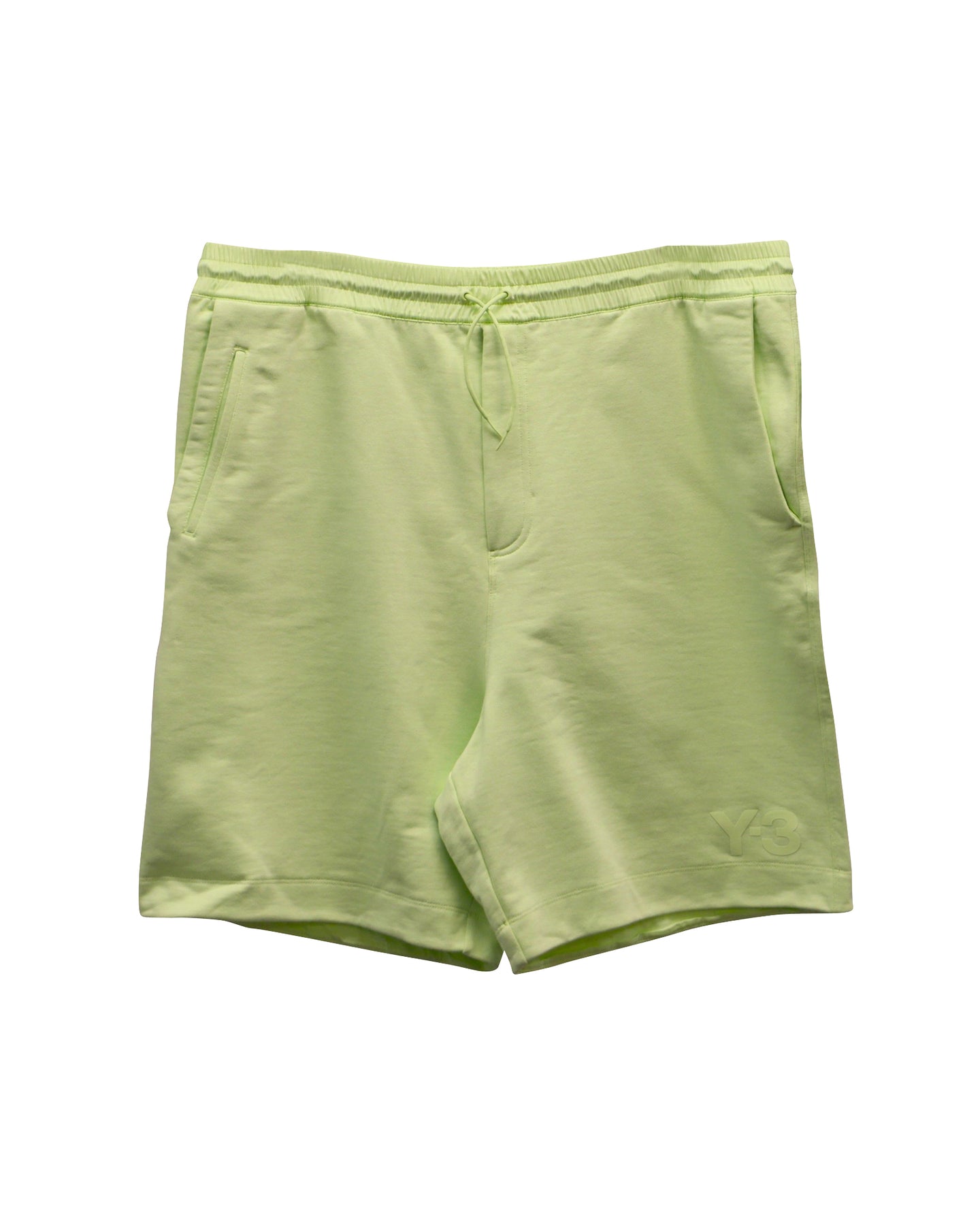 Y-3 Shorts mit Kordelzug aus Baumwolle in Limette Grün