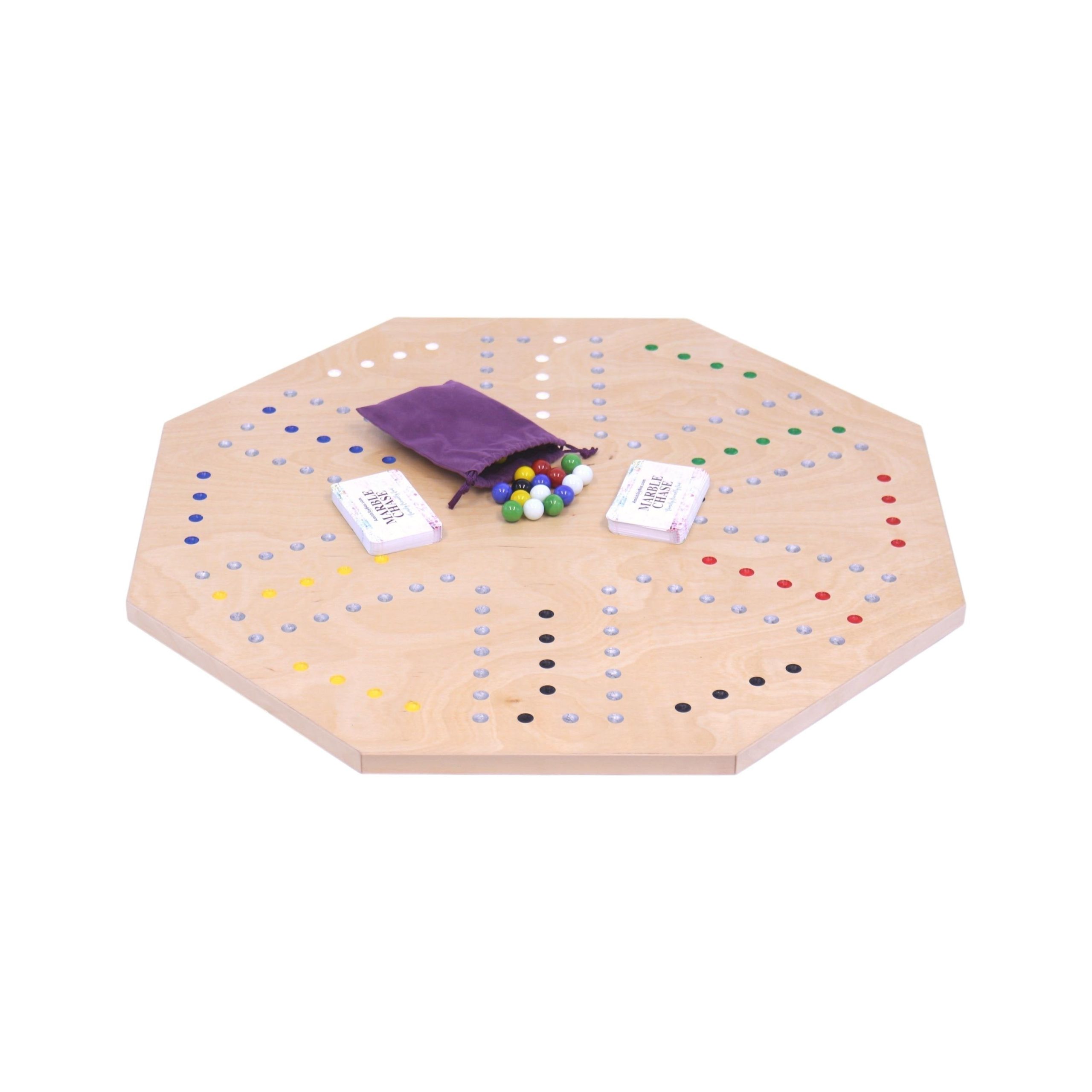 Holz Marmor Chase Game Set – Doppelseitige 23 "weit Board