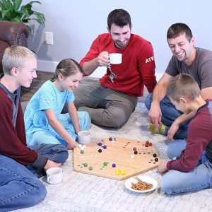 Verschlimmerung Wahoo Marmor Brettspiel, doppelseitig, handbemalt