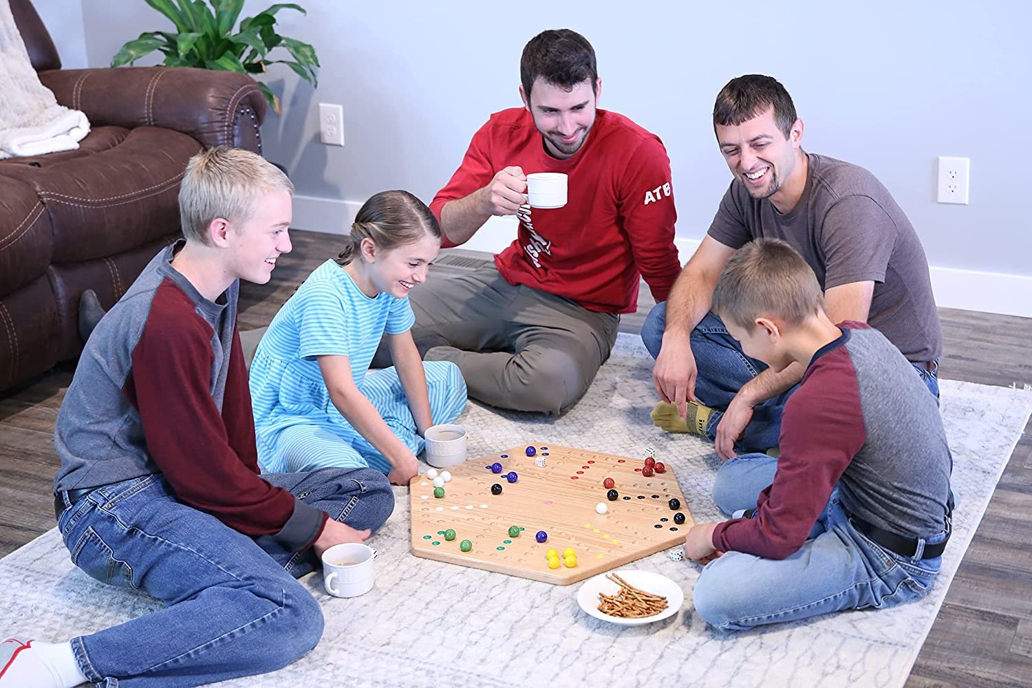 Verschlimmerung Wahoo Marmor Brettspiel, doppelseitig, handbemalt