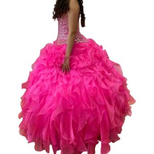 schulter quinceañera Kleid in fuchsia 7766606217276