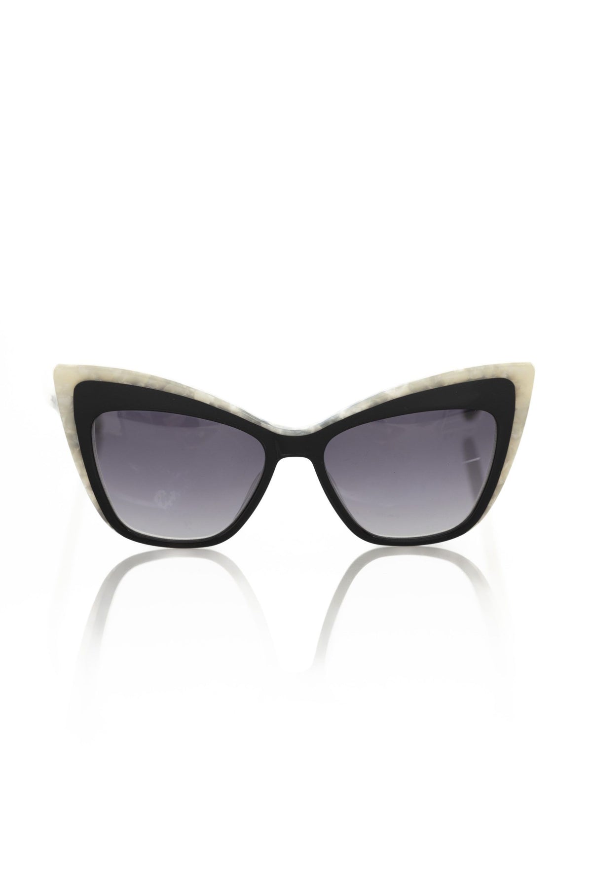 Frankie Morello Chic Cat Eye Sonnenbrille mit Elfenbein Damen Akzente