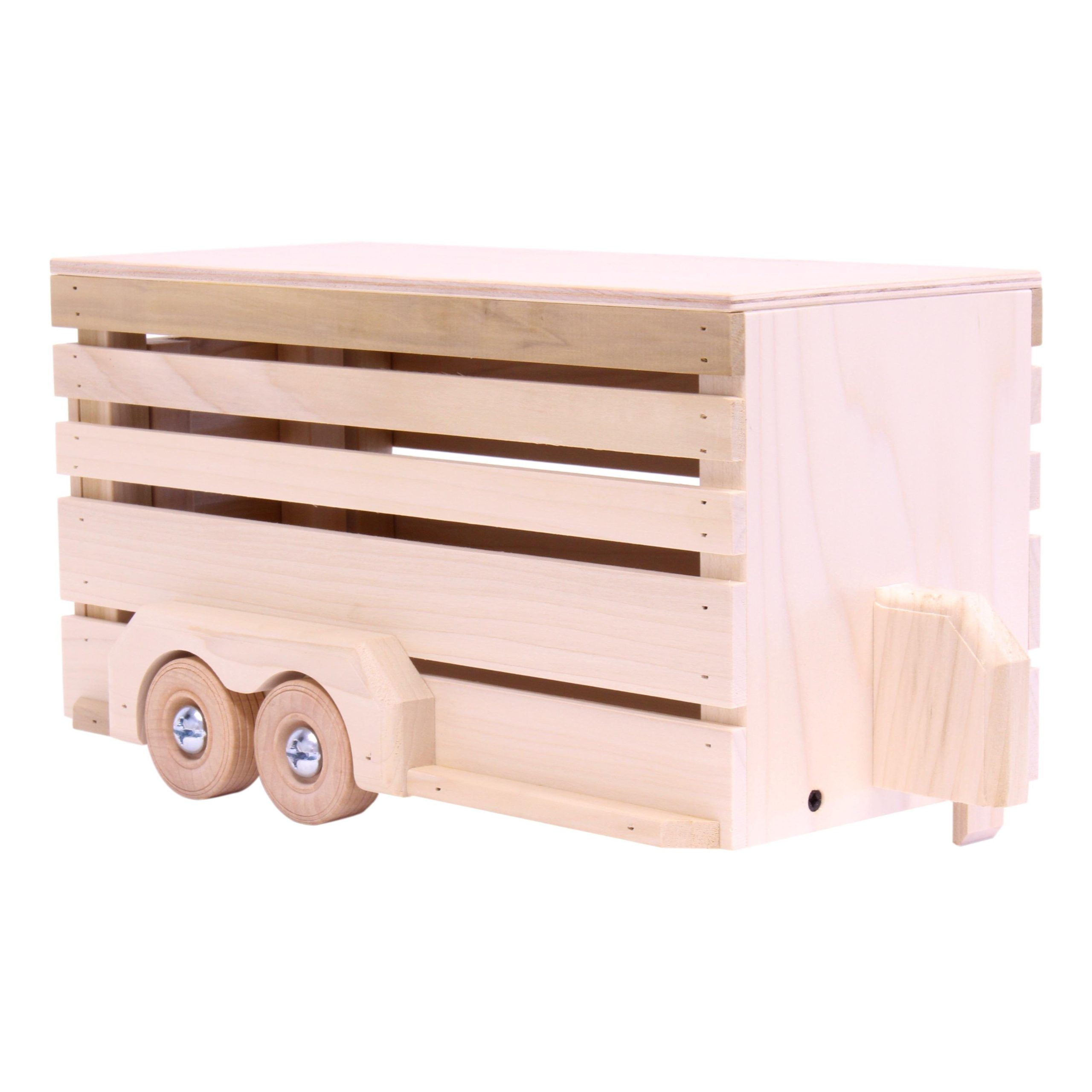 Amish-Made hölzernes Pferd Anhänger Spielzeug, unvollendet Holz