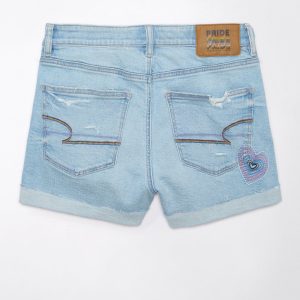 AE Pride Stretch Mom Ripped Denim kurz