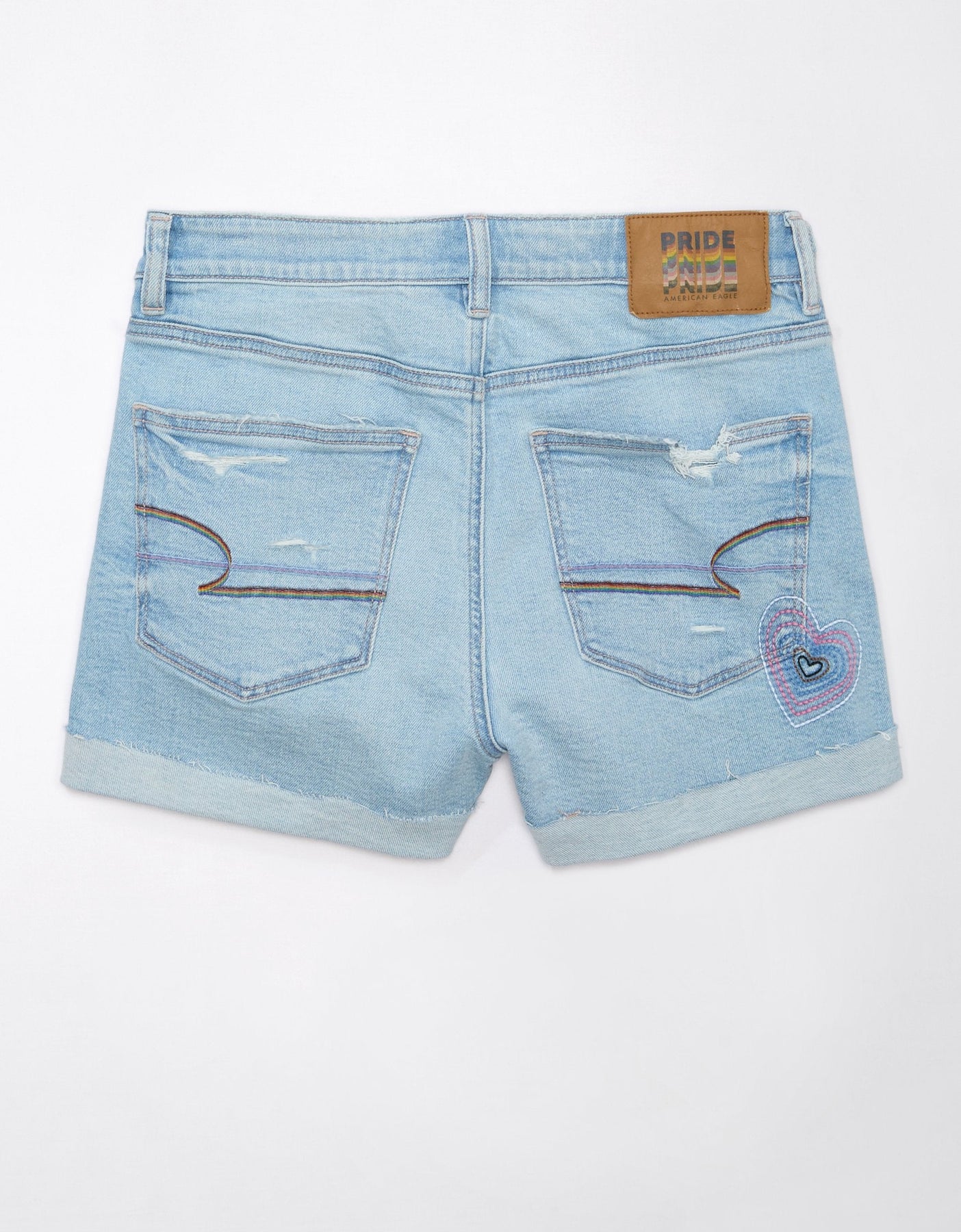 AE Pride Stretch Mom Ripped Denim kurz