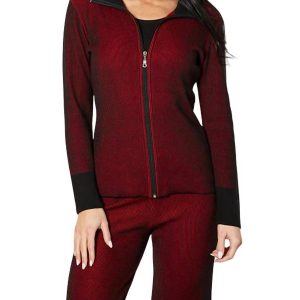 Two Tone Strickjacke mit Rippenmuster in Schwarz