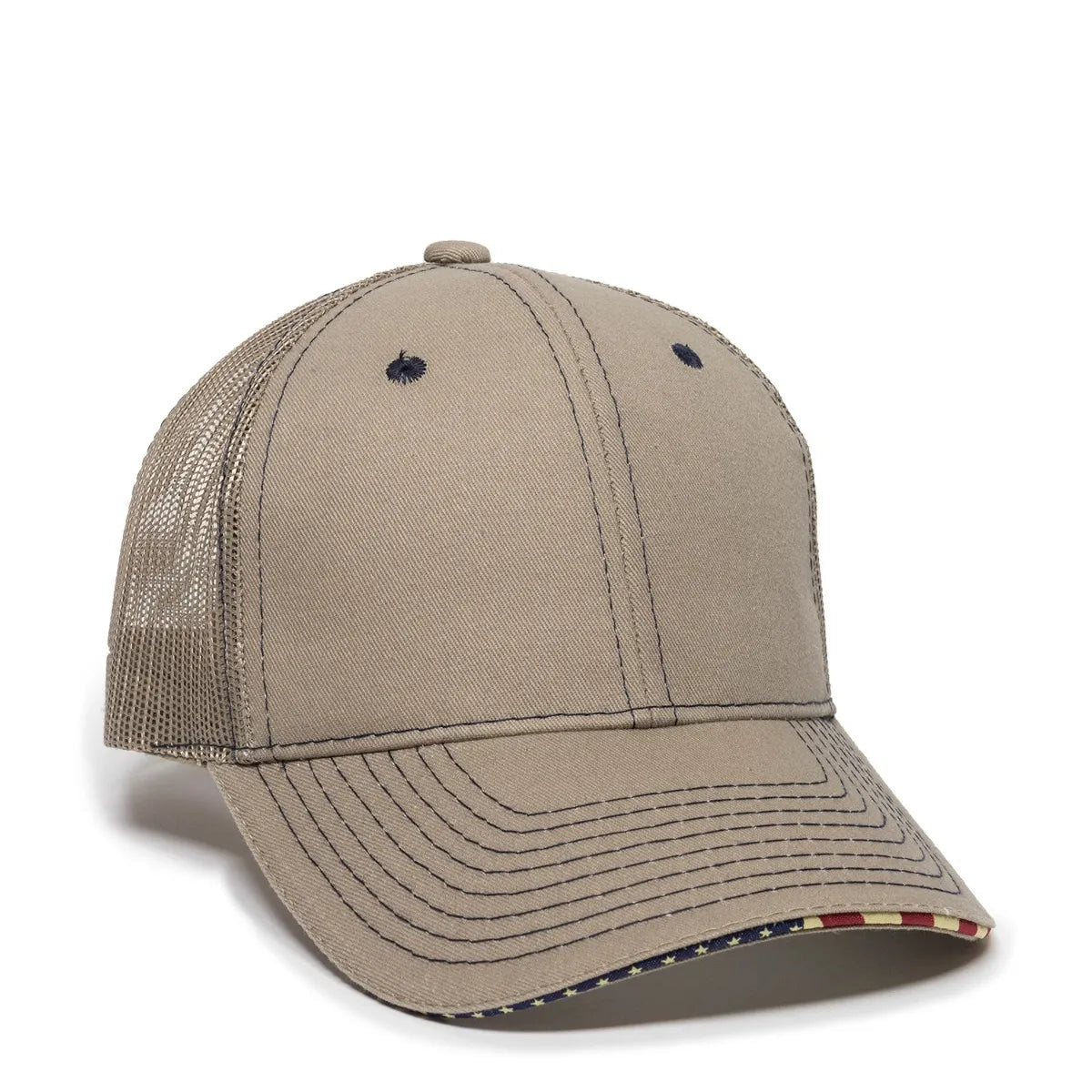 Outdoor Cap USA-800M Kontraststich strukturierte Trucker Hut