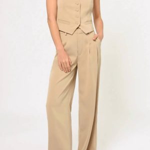 Stanley Wide Leg Hosen in khaki 7676734144572