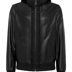 Weiche Lederjacke schmale Passform Iconic Plein