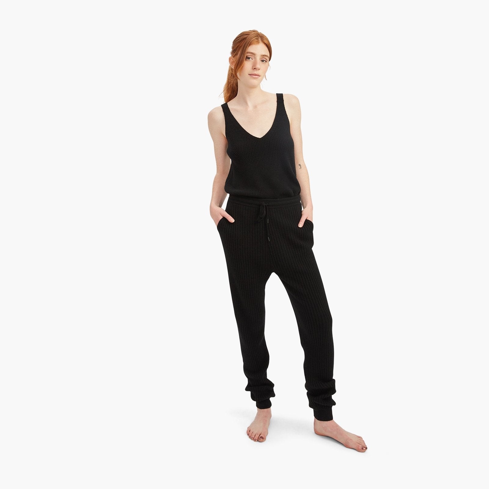 Kaschmir gerippter Jogger