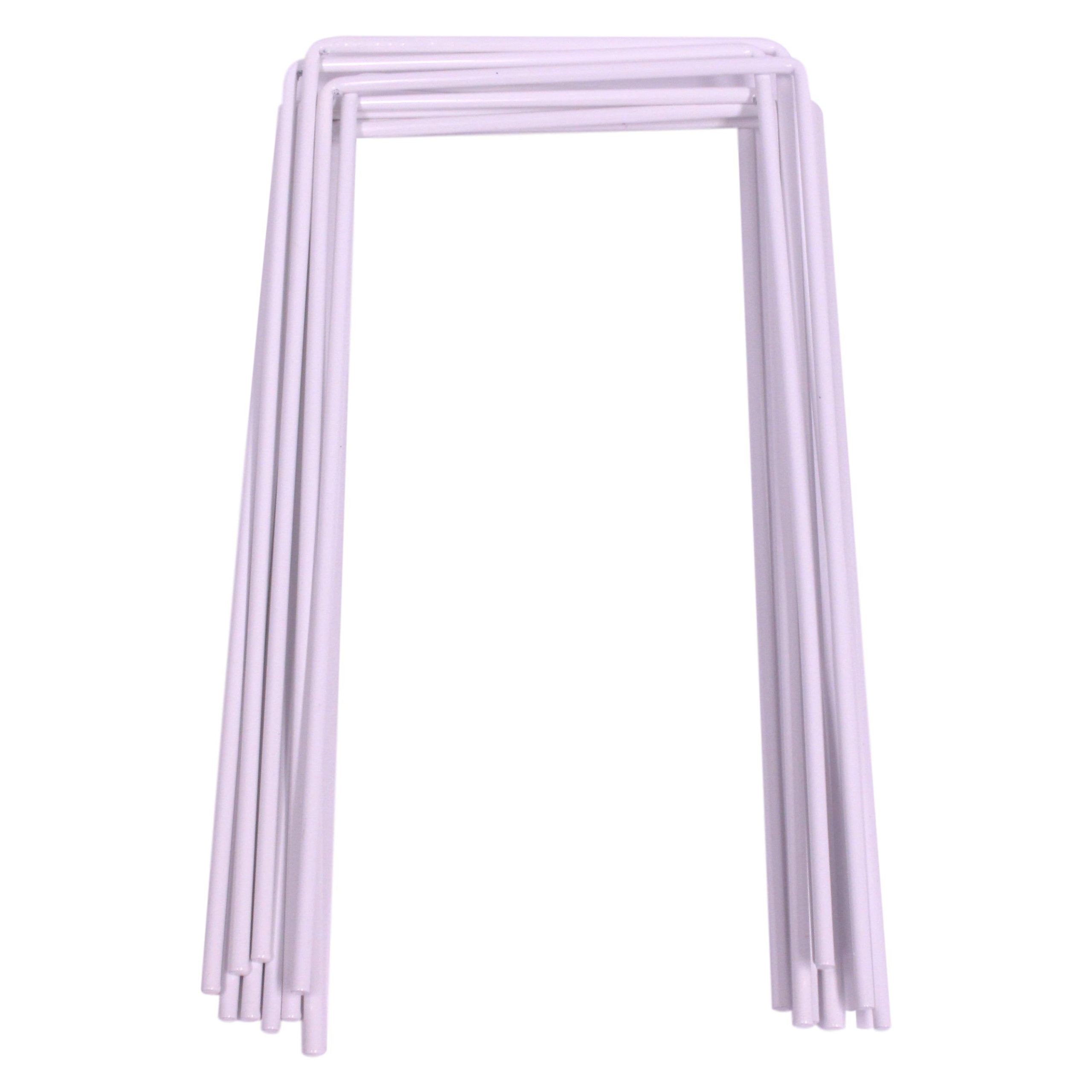 Satz von 9 weißen Croquet Wickets, robuste 7 Gauge quadratisch Hoops