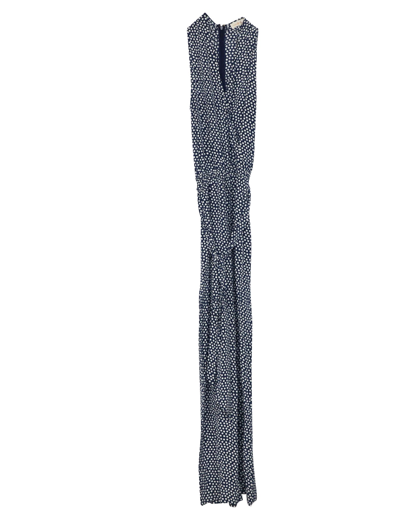 Tory Burch Nautischer Dot Jumpsuit aus blauer Seide