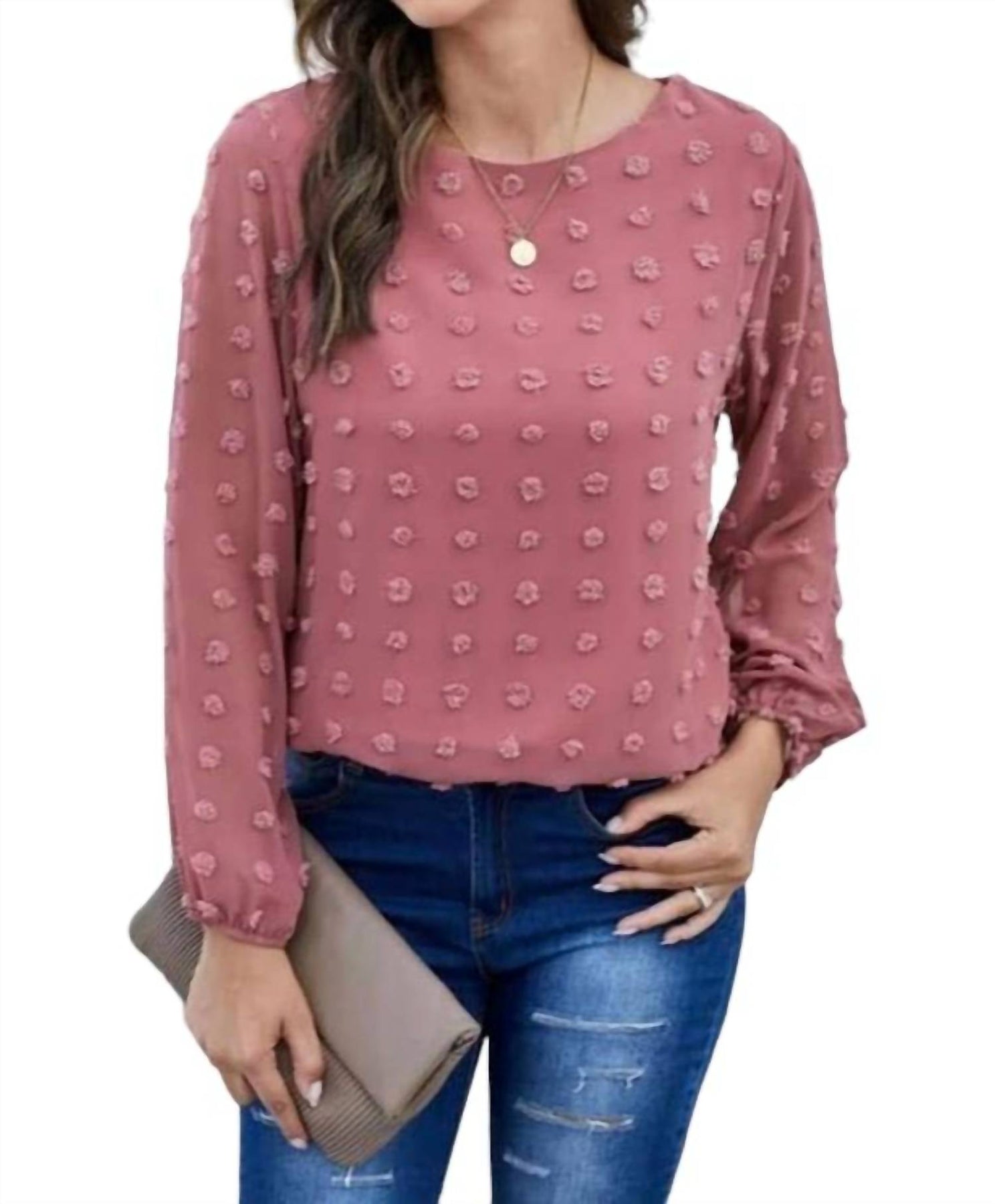 Swiss Dot Bluse aus Faded Rose