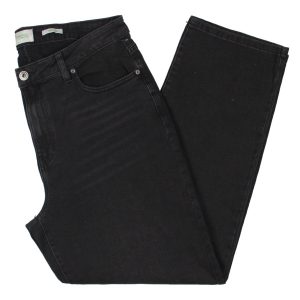 Verwaschene Jeans mit hohem Bund und geradem Bein
