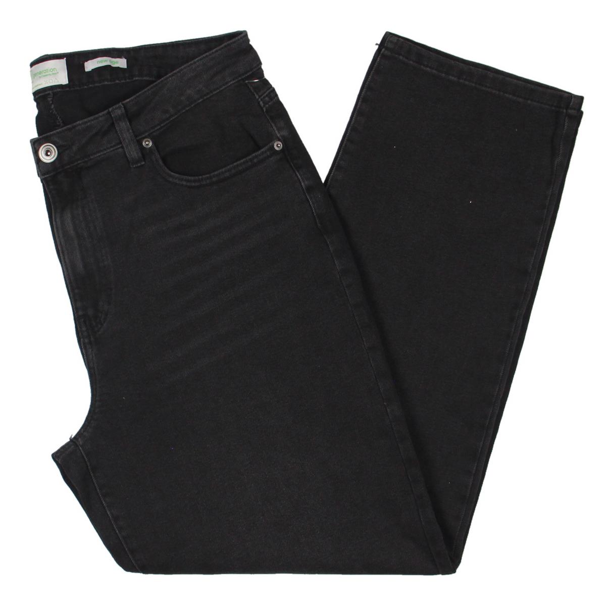 Gerade Jeans mit hohem Stehkragen