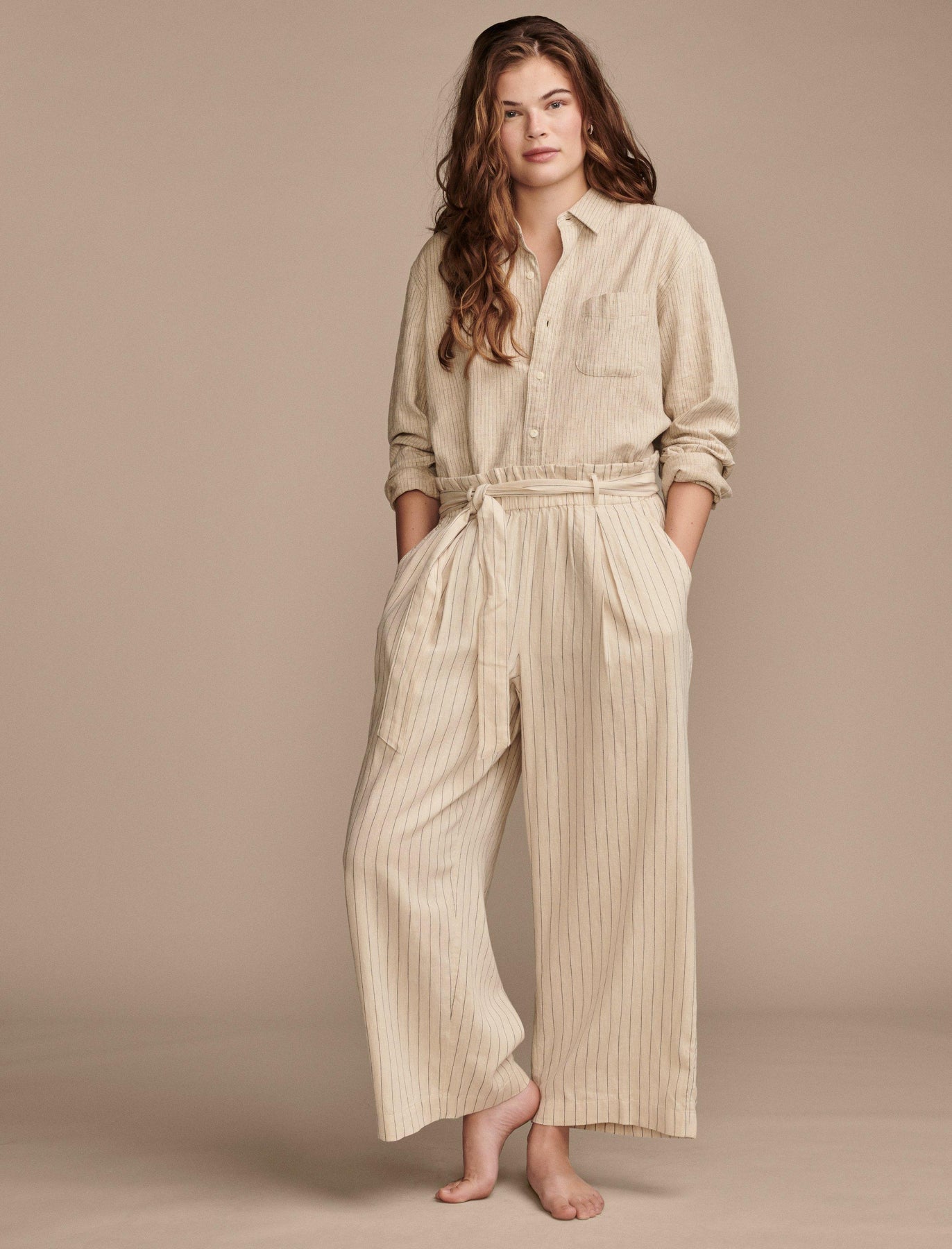 Lucky Brand Damen Hanf Paperbag Hose