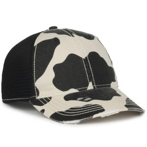 Outdoor Kappe OC801P Holstein – schwarz unstrukturierter Trucker Hut
