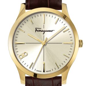 Ferragamo Herren-Armbanduhr mit 40-mm-Goldquarz