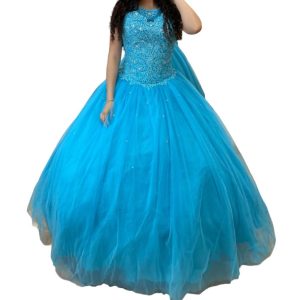 Scoop Neck Quinceañera Kleid in Türkis – 7766600450108