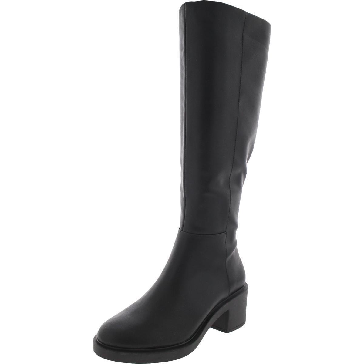Chrissie P Kunstleder Block Absatzschuhe Kniehohe Stiefel