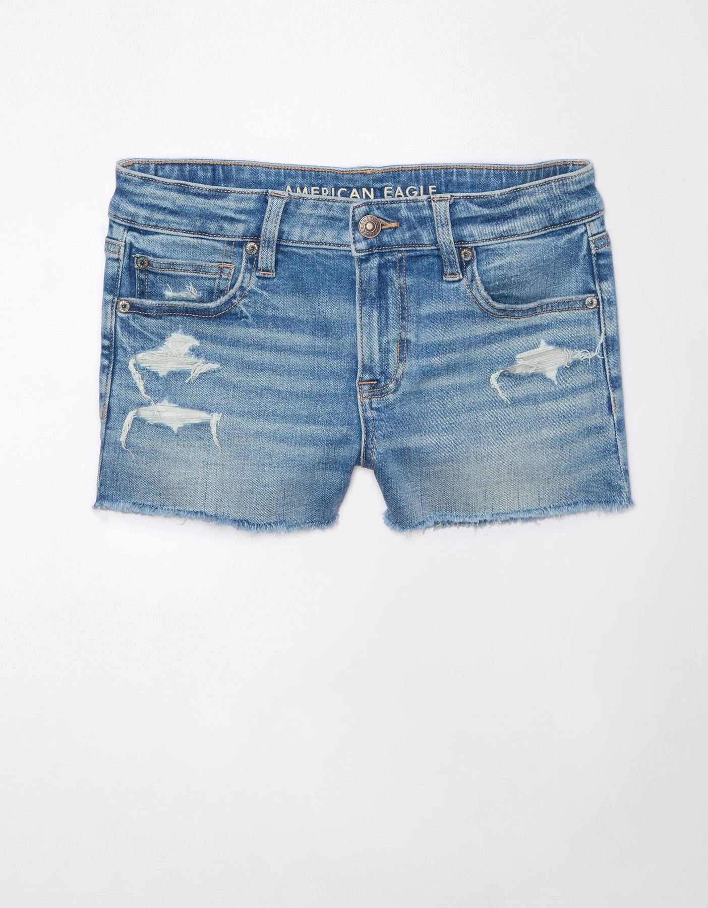 AE Next Level Niedriger Bund Ripped kurz aus Denim
