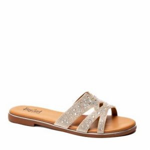 Damen Flair flache Sandalen im klaren Kristall 7676751740988