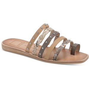 Kaylee Kunstleder Zehenschlaufe Slide Sandalen