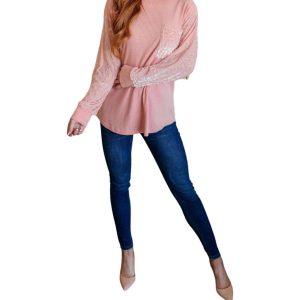 Embellished Excellence Top in rosa 7766613950524
