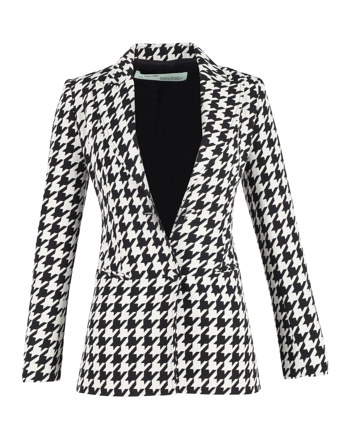 Off-White Houndstooth Blazer aus schwarzer und weißer Wolle