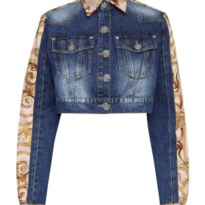 Denim beschnitten Jacke neue Barock 7676758687804