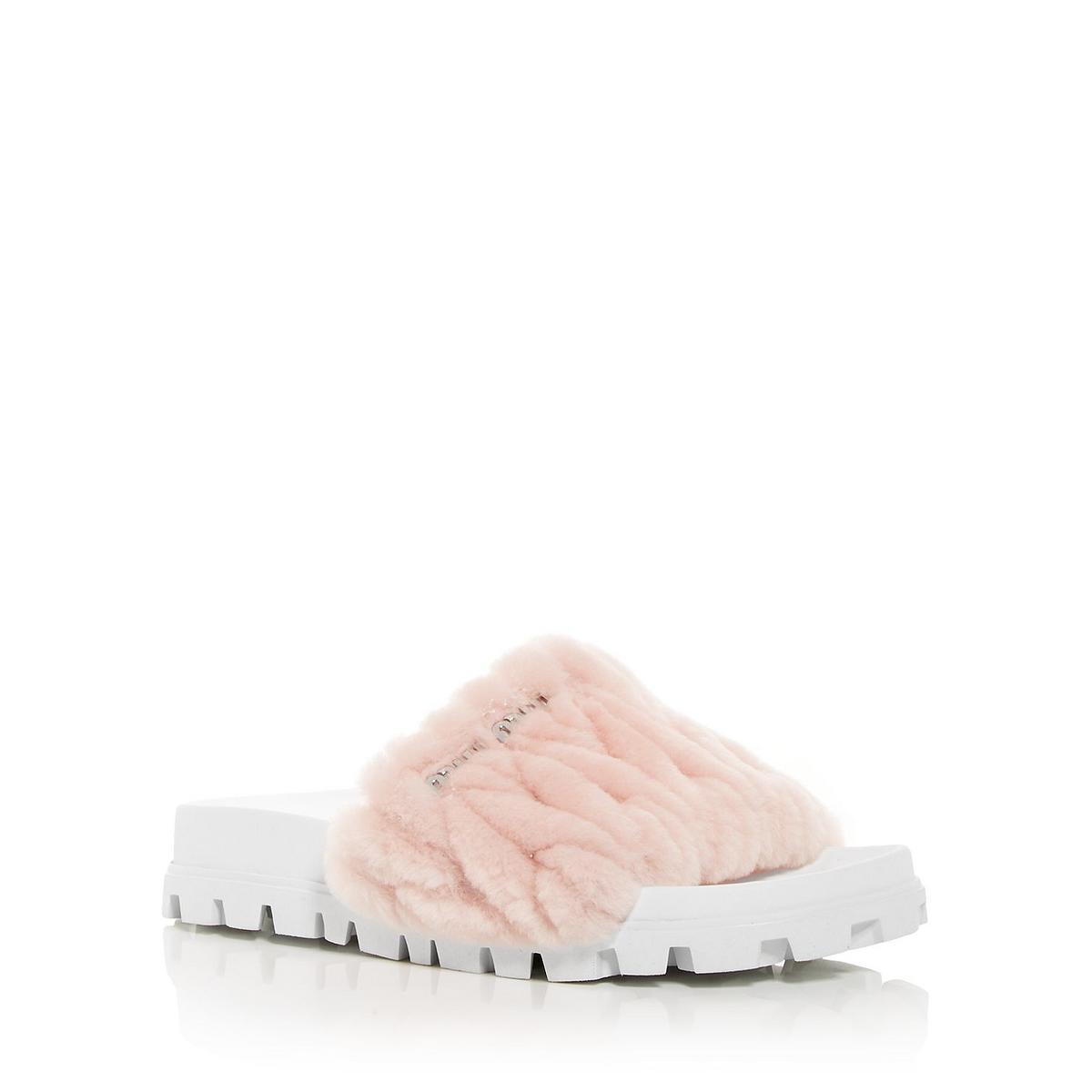 Montone Matelasse Shearling Slip auf Slide Sandalen