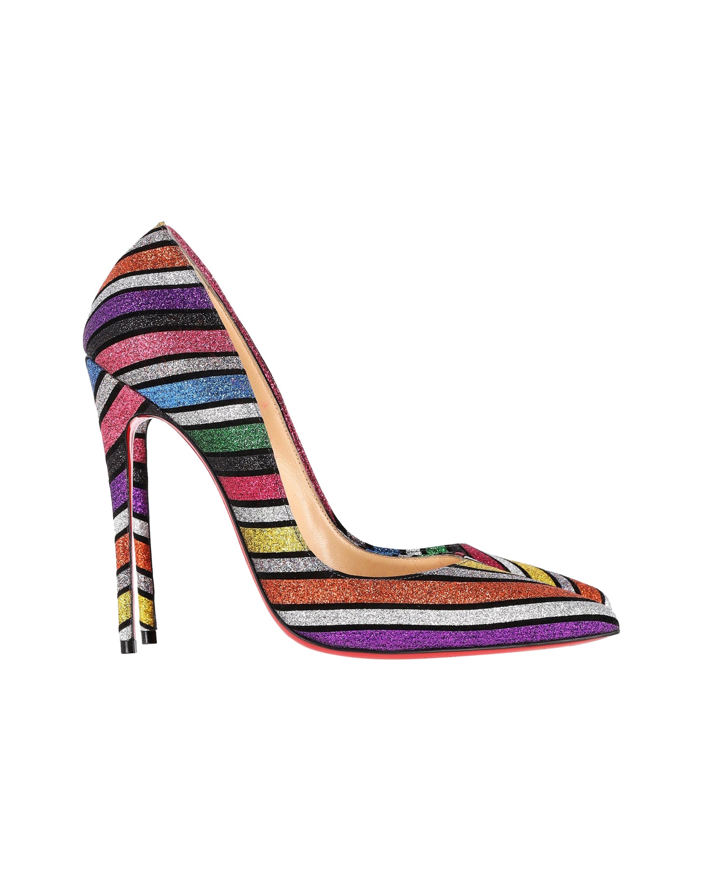 Christian Louboutin So Kate 120 gestreifte Pumps in Mehrfarbig Glitzer